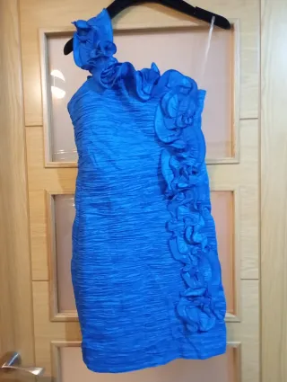 Vestido fiesta corto azul klein