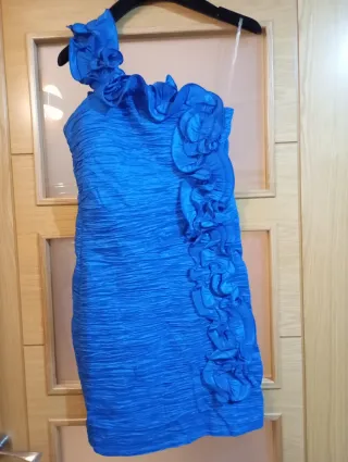 Vestido fiesta corto azul klein