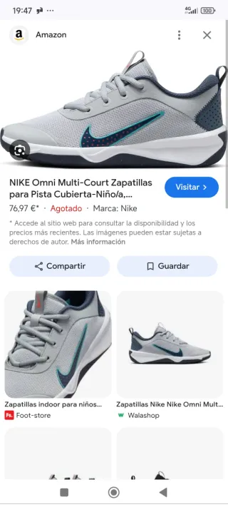 Zapatillas Nike Gris/Teal Talla 36
