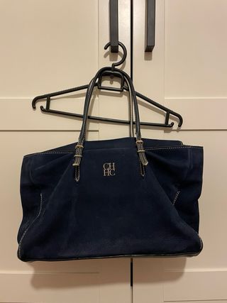 Bolso Ante Azul Marino Carolina Herrera