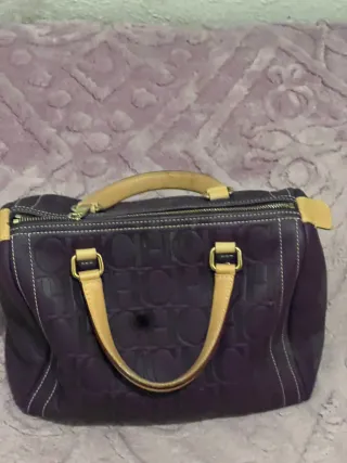 Bolso Carolina Herrera Morado y Beige