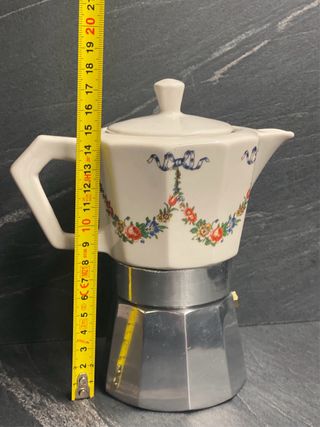 Caffettiera Moka Vintage Ceramica - Decoro Floreal