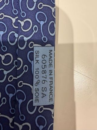 Corbata Hermés Azul con Dibujo