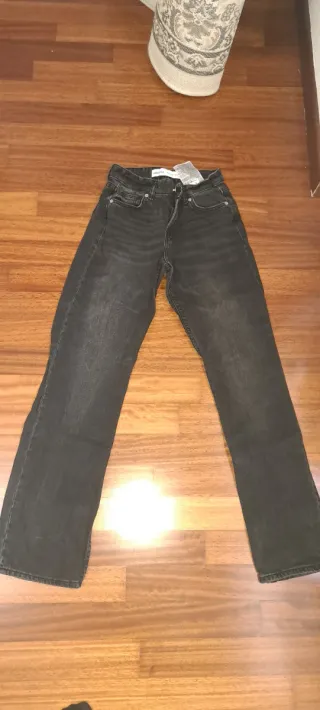 Jeans dritti Bershka neri/grigi