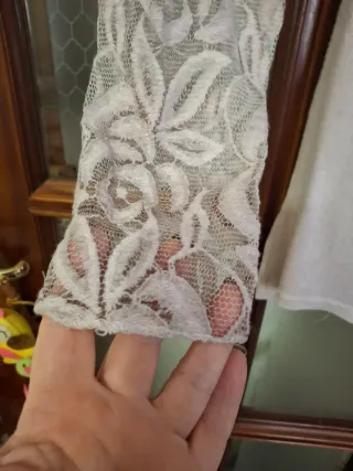 Maglione donna manica lunga pizzo