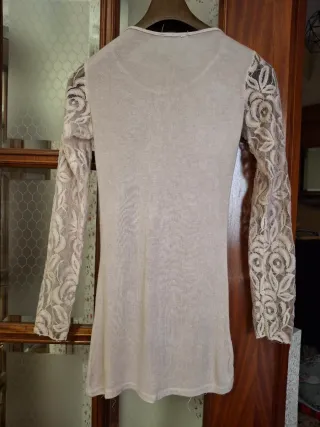 Maglione donna manica lunga pizzo