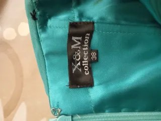 Vestido largo fiesta vuelo turquesa