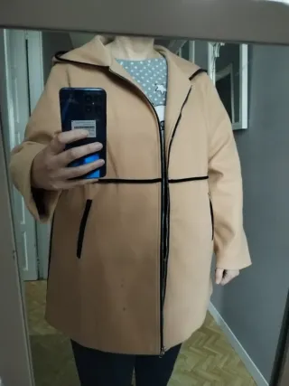 Abrigo  mujer tres cuartos beis Talla 4XL
