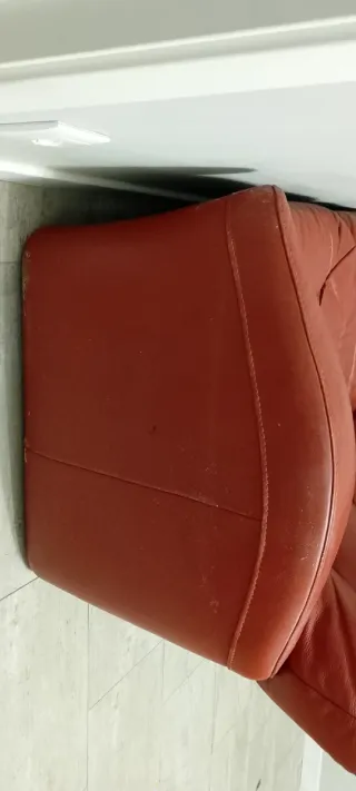 Sofá de piel rojo