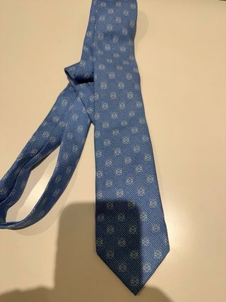 Corbata Loewe Azul y Blanco
