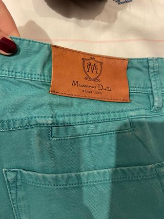 Pantalones Massimo Dutti Azul Turquesa