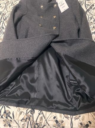 Abrigo corto lana Zara gris