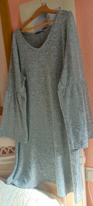 Vestido midi mangas amplias talla 54/56