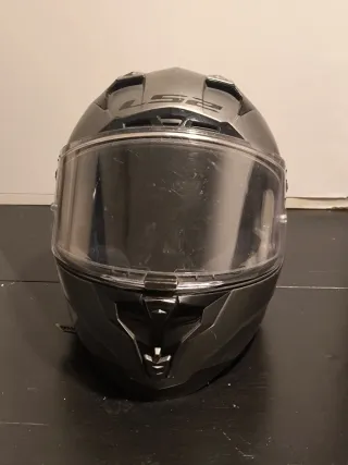 Casco de moto integral gris LS2