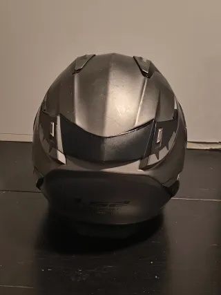 Casco de moto integral gris LS2