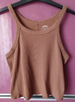 Top canalé marrón Urban Outfitters T. S | Básico