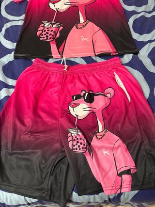 Conjunto Pink Panther Boba Tee y Shorts