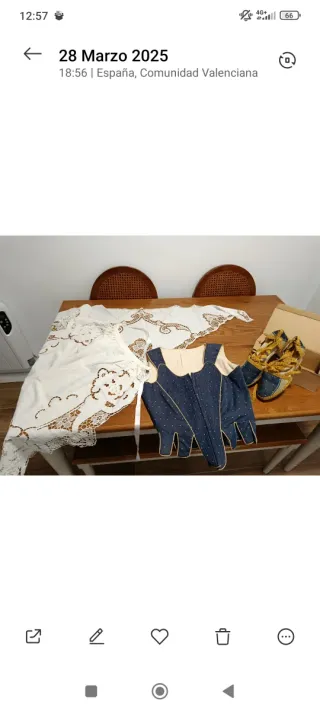 Traje de Huertana Negro y Beige sólo un uso.