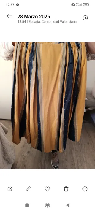 Traje de Huertana Negro y Beige sólo un uso.