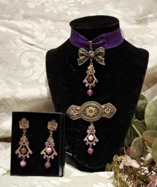 Aderezo huertana fallera oro y morado