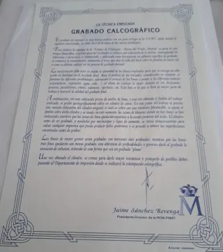 Grabado a Buril Estatua de Velázquez Museo del Pra