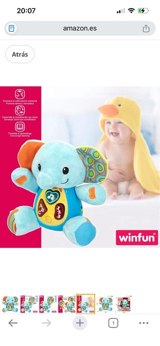 Peluche Elefante Musical Luces y Sonidos