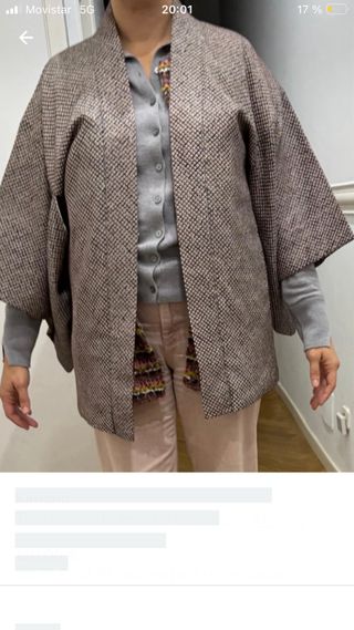 Kimono Talla Única Negro Marrón