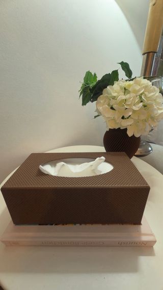 Porta lenços castanho minimalista