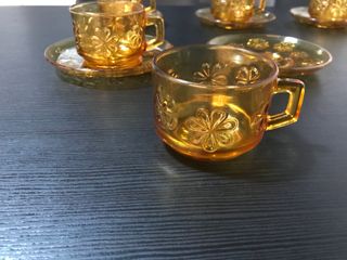 Juego café 12 piezas ámbar años 70