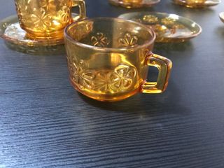 Juego café 12 piezas ámbar años 70