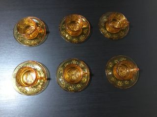 Juego café 12 piezas ámbar años 70