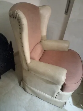 Sillón orejero vintage con balancín