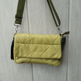 Bolso acolchado verde manzana