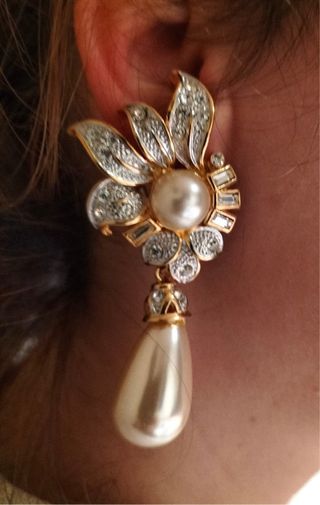 Espectacular pendientes antiguos chapados en oro