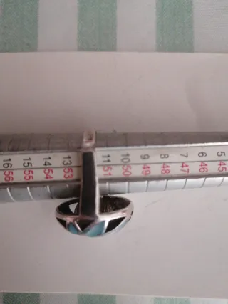 Sortija azul, plata de ley con diseño madreperla