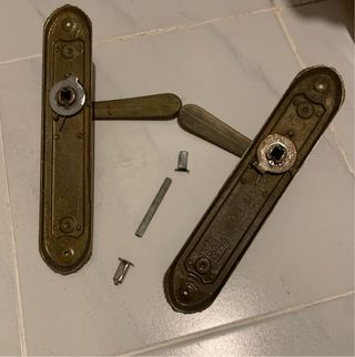 Tiradores puerta latón años 80 (6 pares)