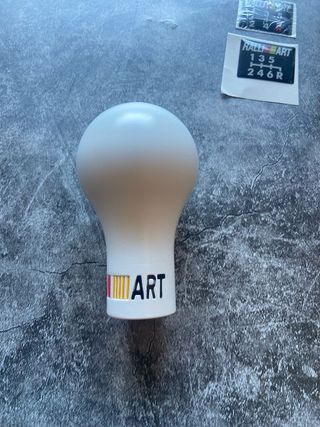 Pomo cambio RALLIART blanco