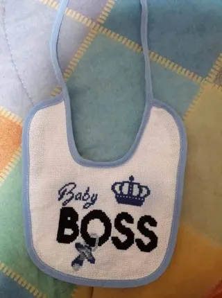 Bavaglino Baby Boss con corona
