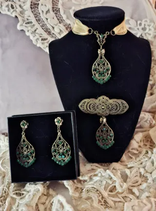 Aderezo huertana fallera oro y verde