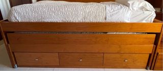 Cama nido madera maciza con cajones y colchones
