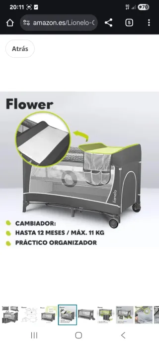 Cambiador de parque infantil Lionelo Flower