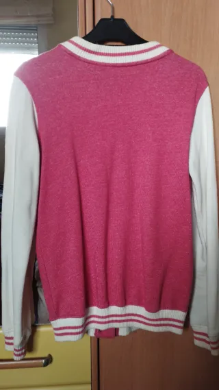 Chaqueta Beisbolera LA Rosa y Blanca