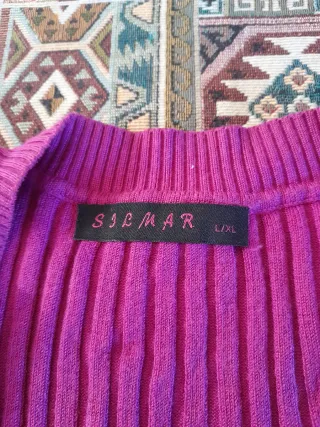 Vestitino floreale con cardigan fucsia incorporato