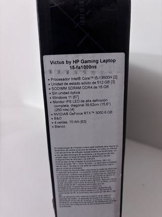 Portátil Gaming HP Victus 15-fa1000ns Blanco