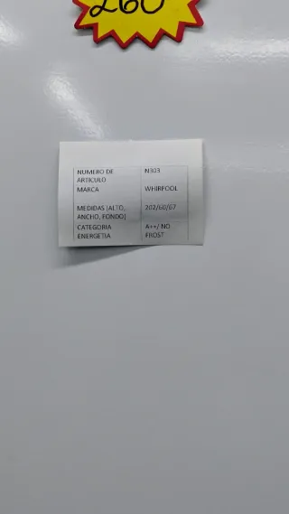 Nevera Whirlpool Blanca