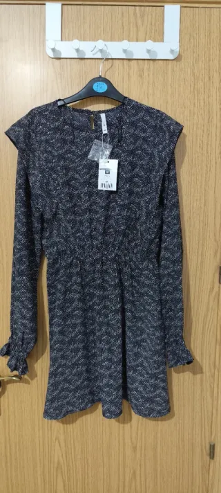 Vestido estampado con elástico en cintura
