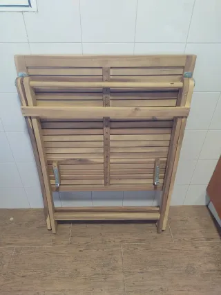 Conjunto Mesa y Silla Terraza Madera