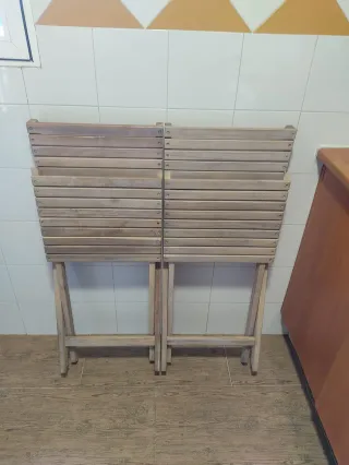 Conjunto Mesa y Silla Terraza Madera
