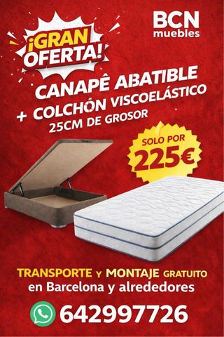 Canapé Abatible + Colchón Viscoelástico 25cm