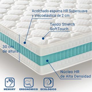 Canapé Abatible + Colchón Viscoelástico 25cm